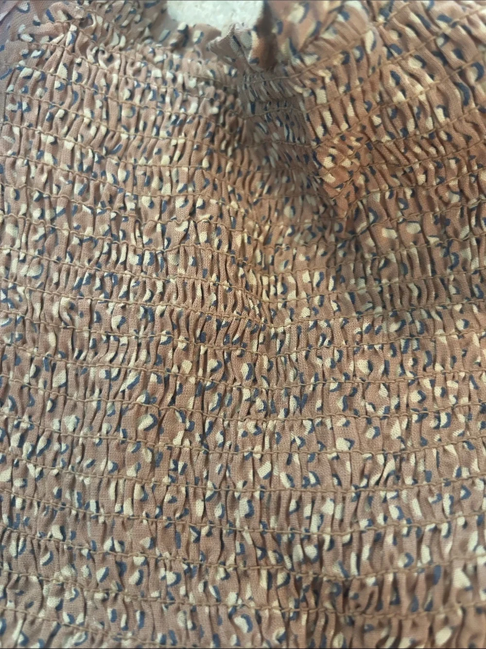 Women’s Smocked Jumpsuit in Light Brown Leopard Print
